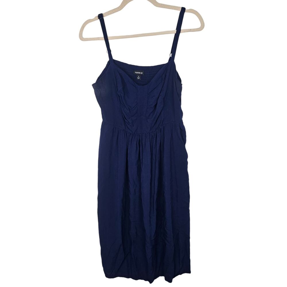 Torrid Dress Knee Length Dress Sleeveless Dress Skater Dress 1X Blue Women